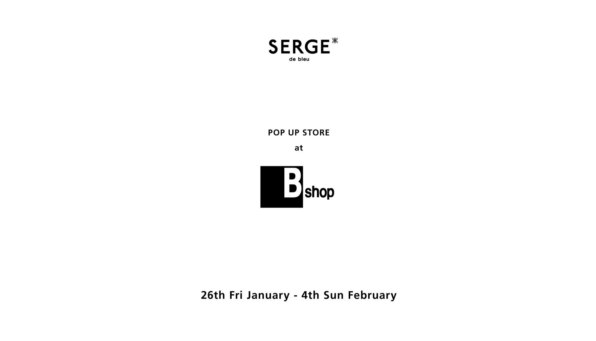 POP UP SHOP at Bshop